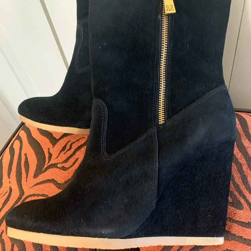 Coach Suede Wedge Boots